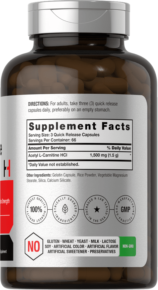Horbäach Acetyl L-Carnitine 1500mg - 200 Capsules
