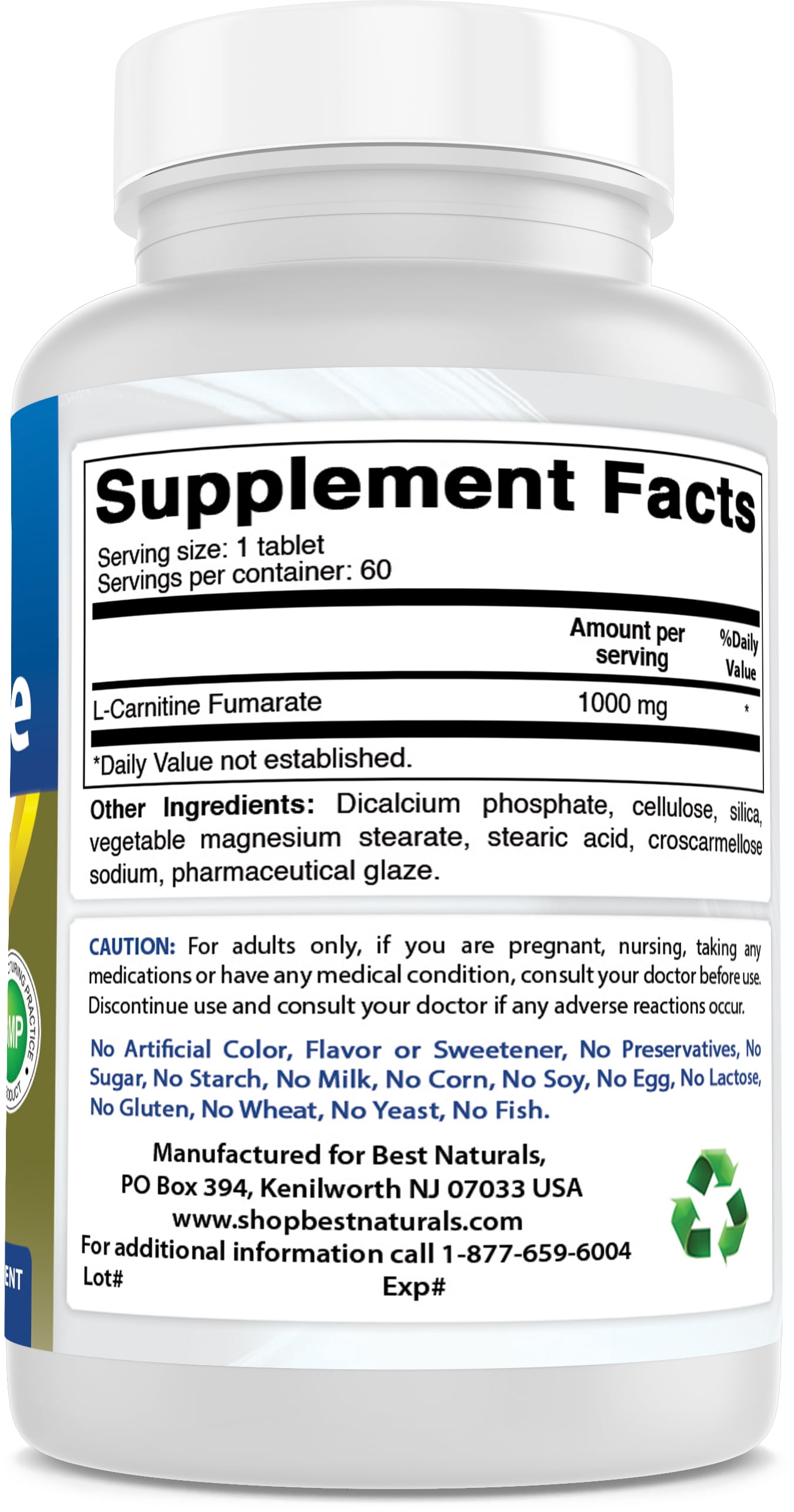 Best Naturals L-Carnitine 1000 mg, 3-Pack