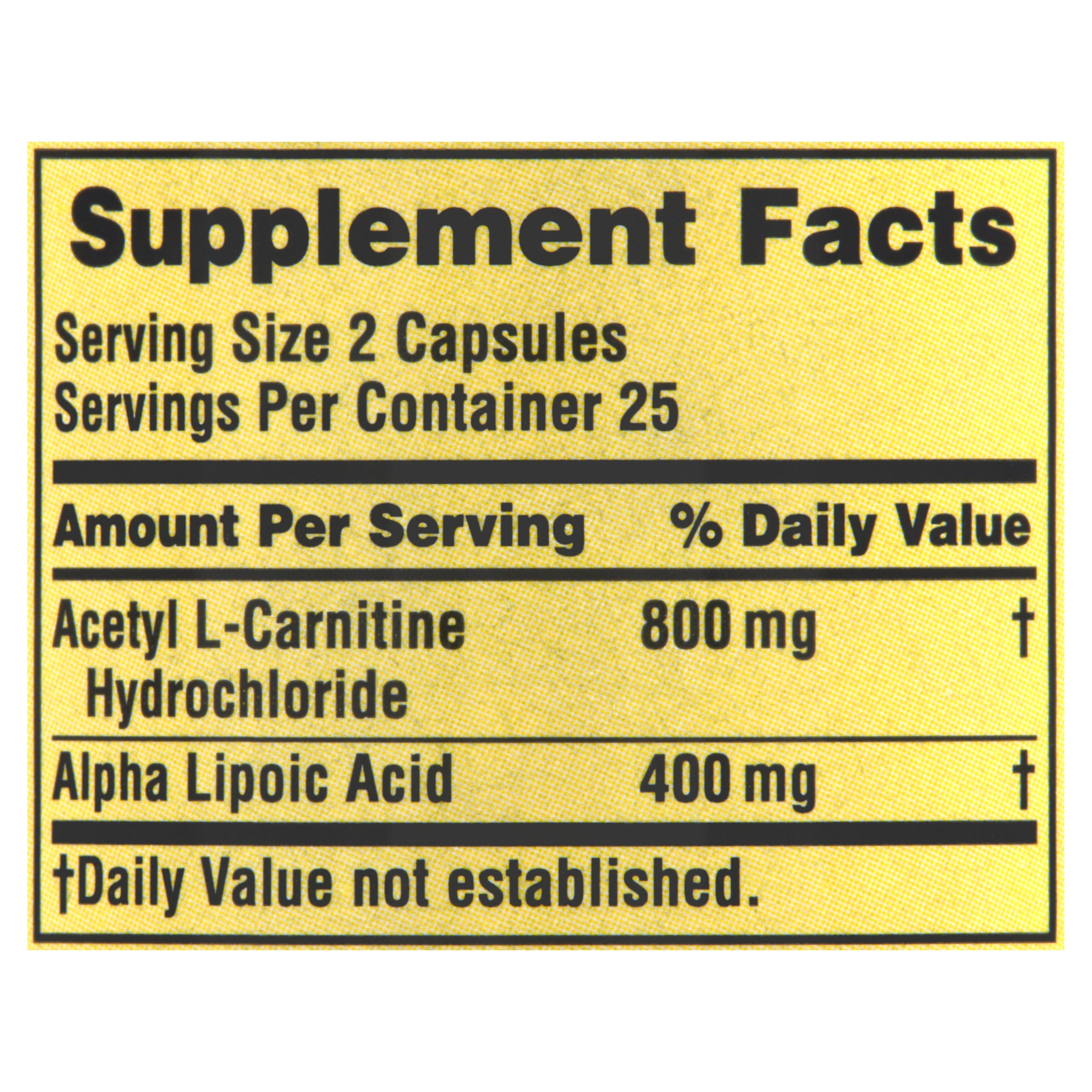 Spring Valley Acetyl L-Carnitine and Alpha Lipoic Acid
