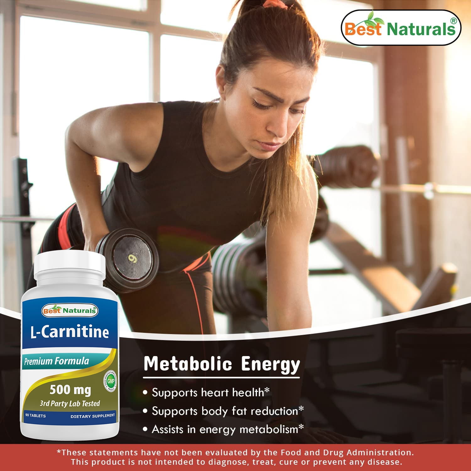 L-Carnitine 500 MG Capsules by Best Naturals