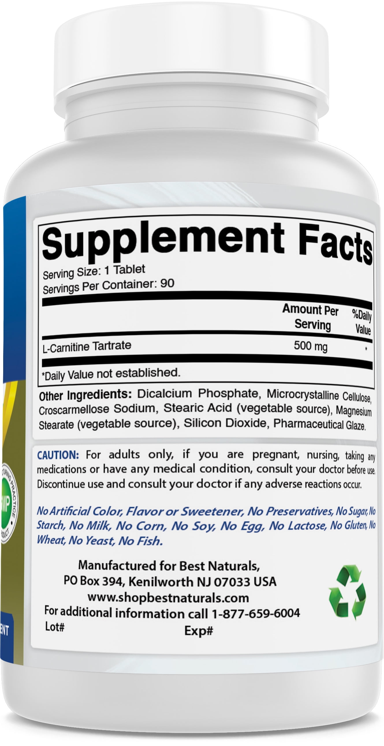 L-Carnitine 500 MG Capsules by Best Naturals