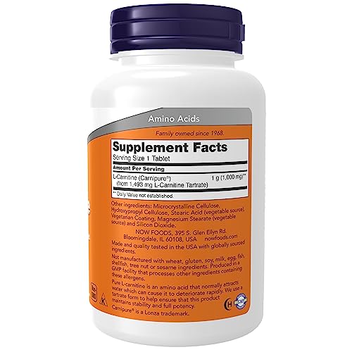 Now Foods L-Carnitine 1000 mg - 50 Tablets