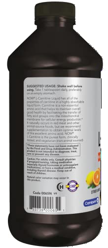 NOW Sports L-Carnitine Liquid 1000 mg Citrus