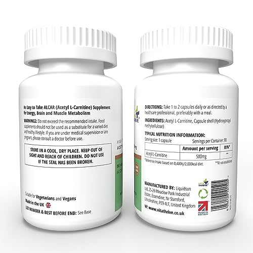 VitaThrive Acetyl L-Carnitine 500mg Capsules