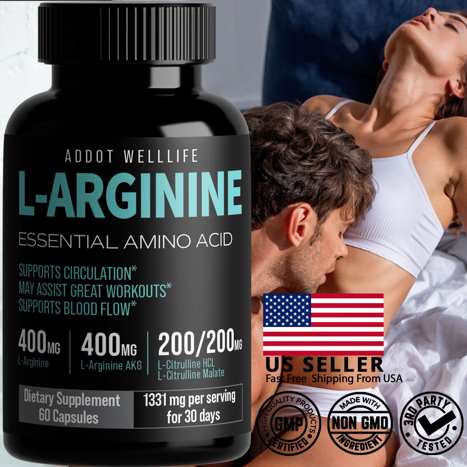 L-Arginine Nitric Oxide Pre-Workout for Men