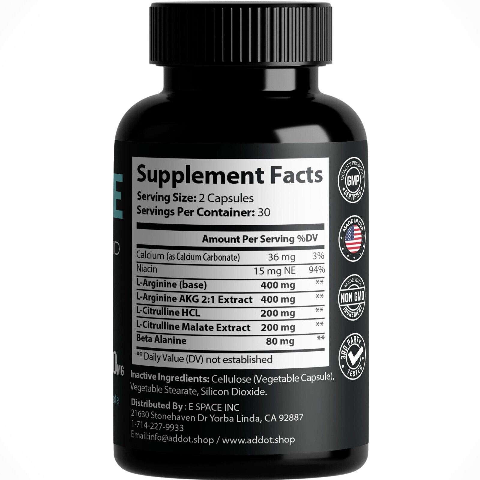 L-Arginine Nitric Oxide Pre-Workout for Men