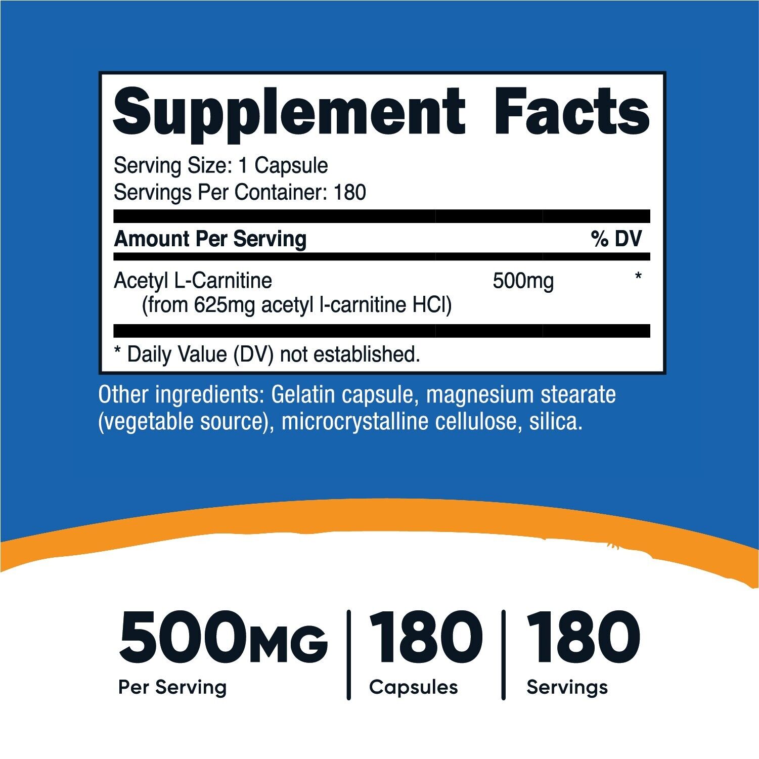 Nutricost Acetyl L-Carnitine 180 Vegan Caps