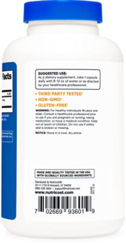 Nutricost Acetyl L-Carnitine 180 Capsules, Non-GMO
