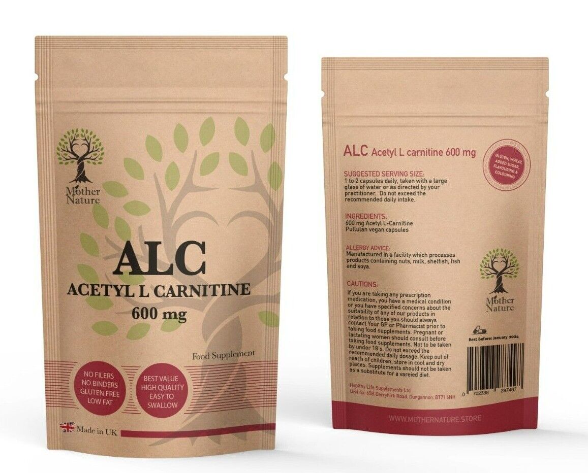 High Strength Acetyl L-Carnitine 600mg Vegan Capsules