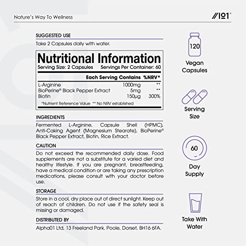 Fermented L-Arginine with BioPerine & Biotin 1000mg