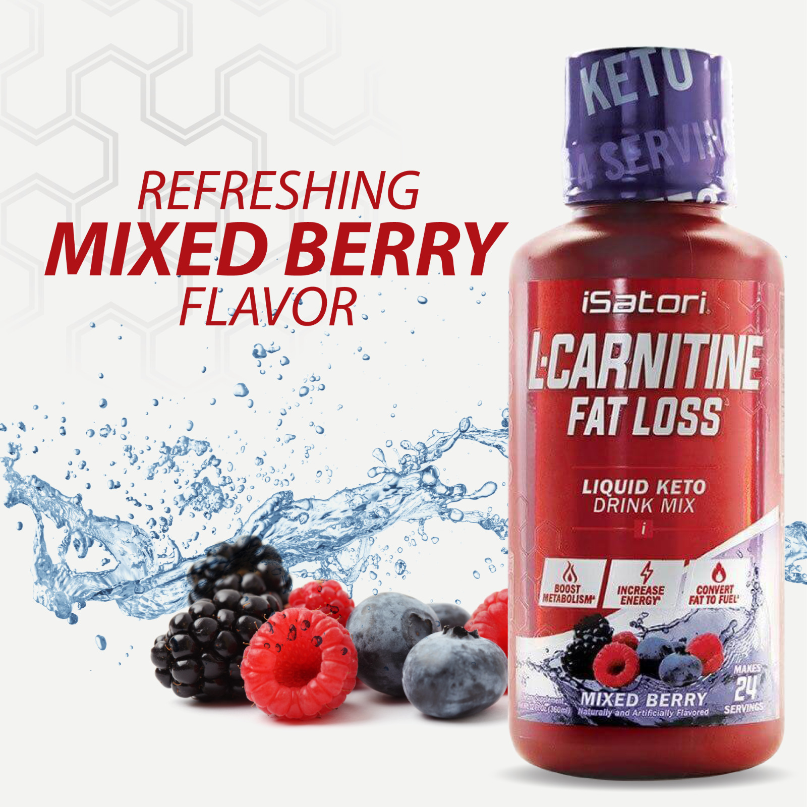 L-Carnitine for Fat Loss - Mixed Berry 1500mg