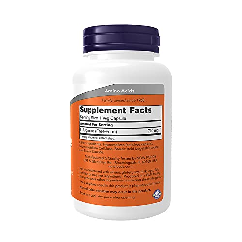 NOW L-Arginine 700 mg Veg Capsules - Nitric Oxide