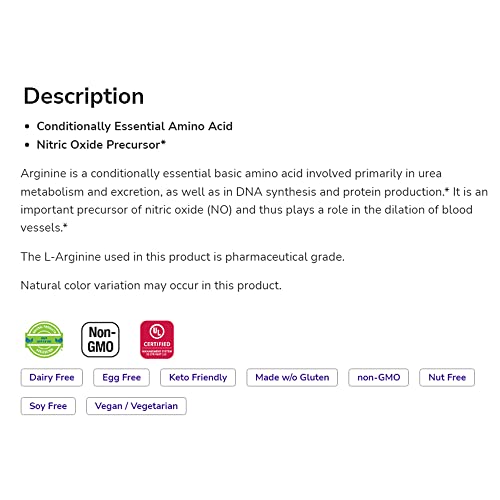 NOW L-Arginine 700 mg Veg Capsules - Nitric Oxide