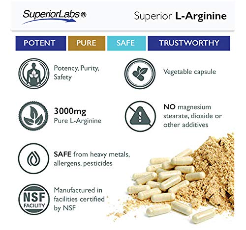 Superior Labs Pure L-Arginine 3,000mg - 150 Veg Caps