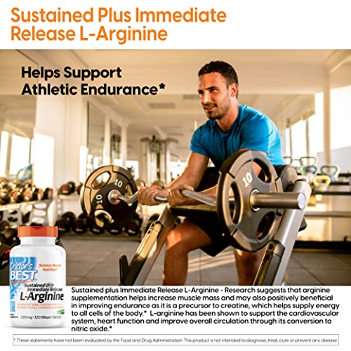 Doctor's Best L-Arginine 500 mg Tablets, 120 Count
