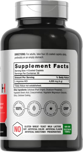 L-Arginine 4000mg - Maximum Strength Nitric Oxide