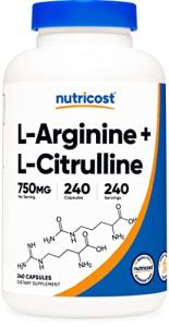 Nutricost L-Arginine L-Citrulline Complex 750mg 240 Capsules