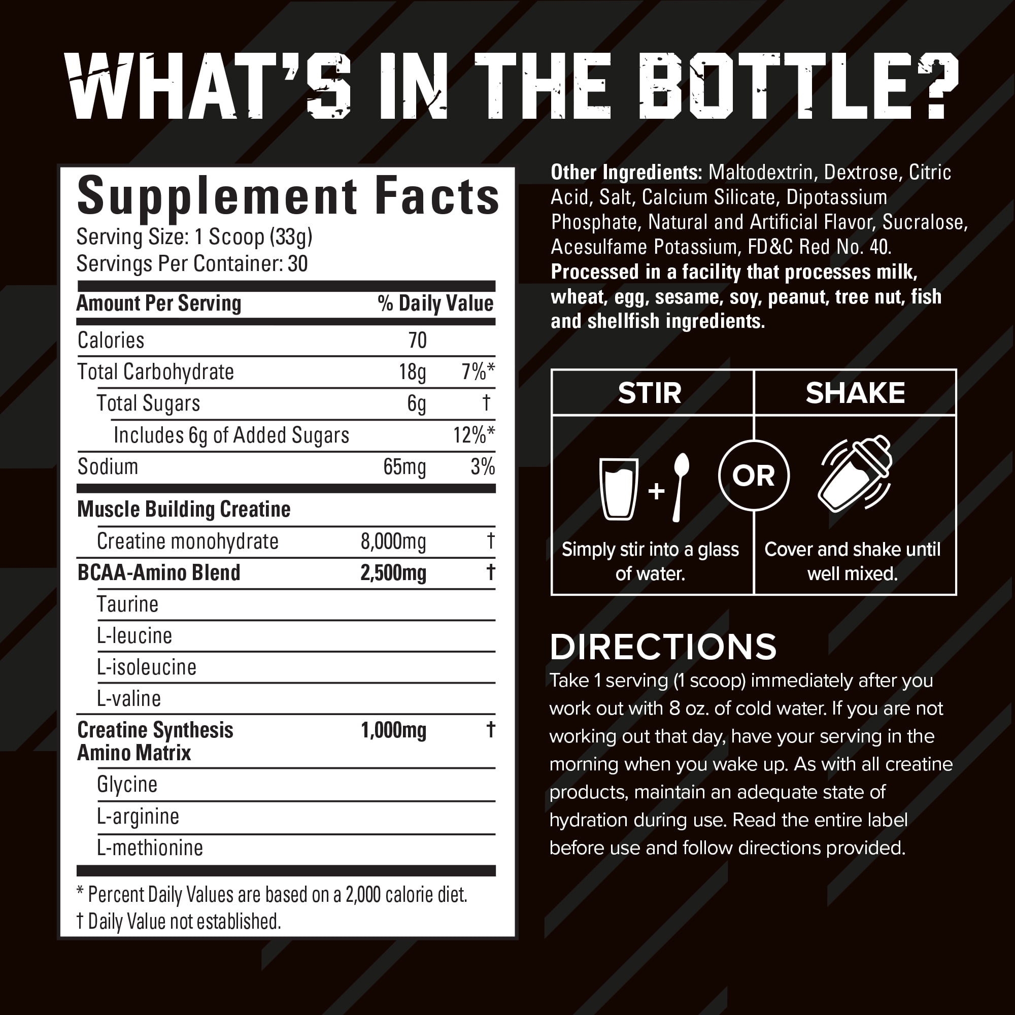 Fruit Punch Creatine X3 BCAA Powder, 30 Servings
