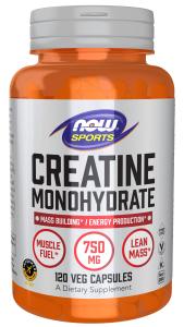 NOW Sports Creatine Monohydrate 750 mg, 120 Veg Capsules