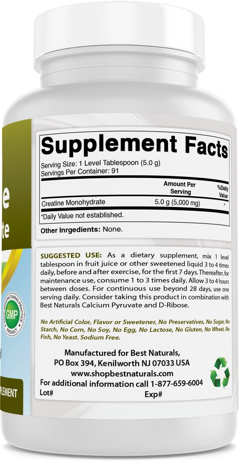 Creatine Monohydrate Powder - 1 lb