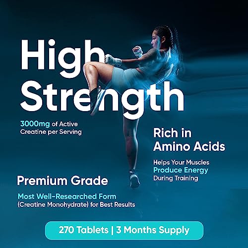 Creatine Monohydrate Tablets, 3000mg, 270 Count