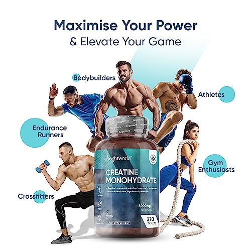 Creatine Monohydrate Tablets, 3000mg, 270 Count