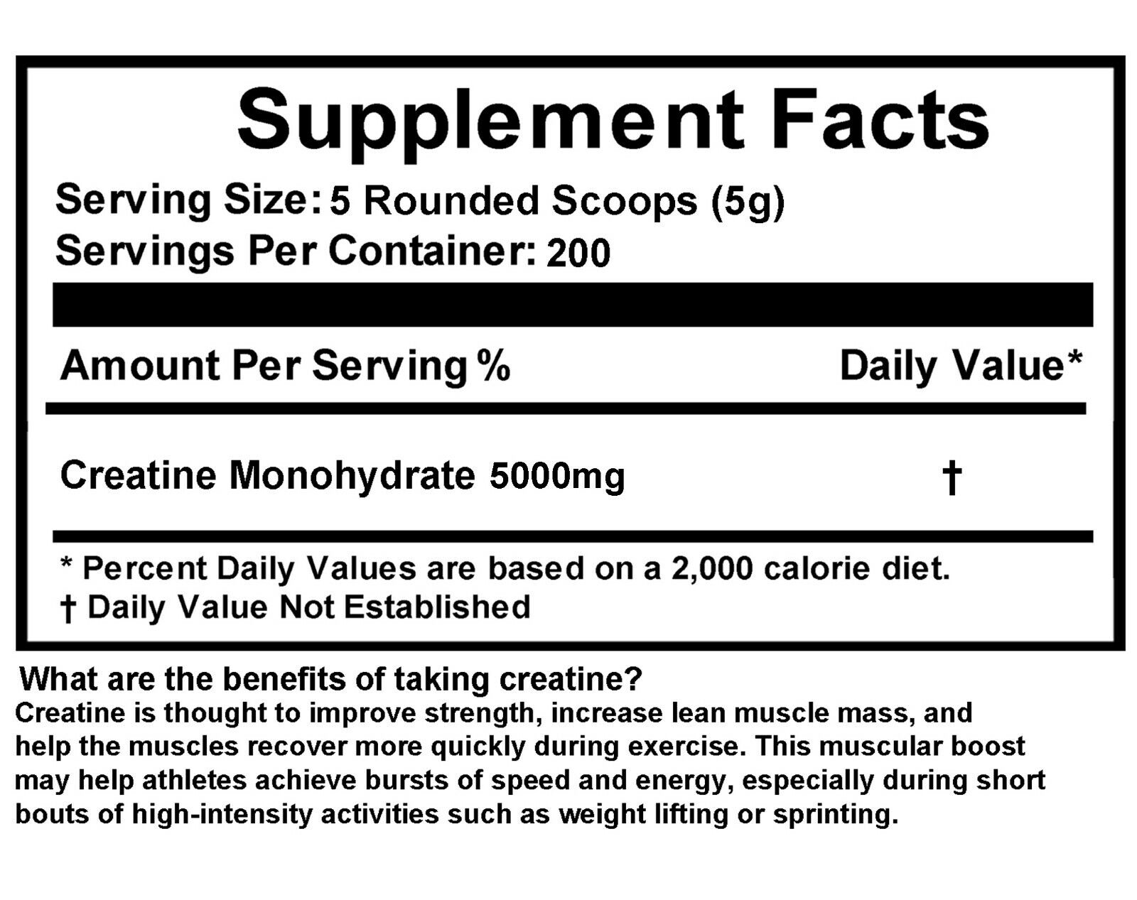 FDC Micronized Creatine Monohydrate Pure Powder