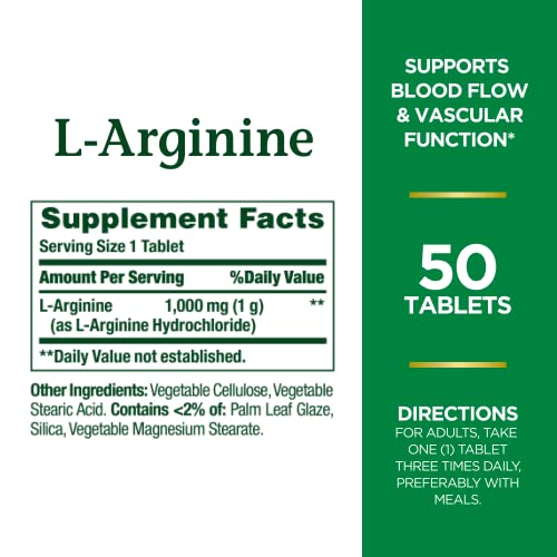 Nature's Bounty L-Arginine 1000 Mg for Blood Flow