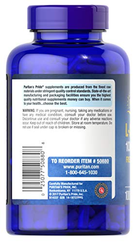 Puritan's Pride L-Arginine 1000mg Capsules, 100ct