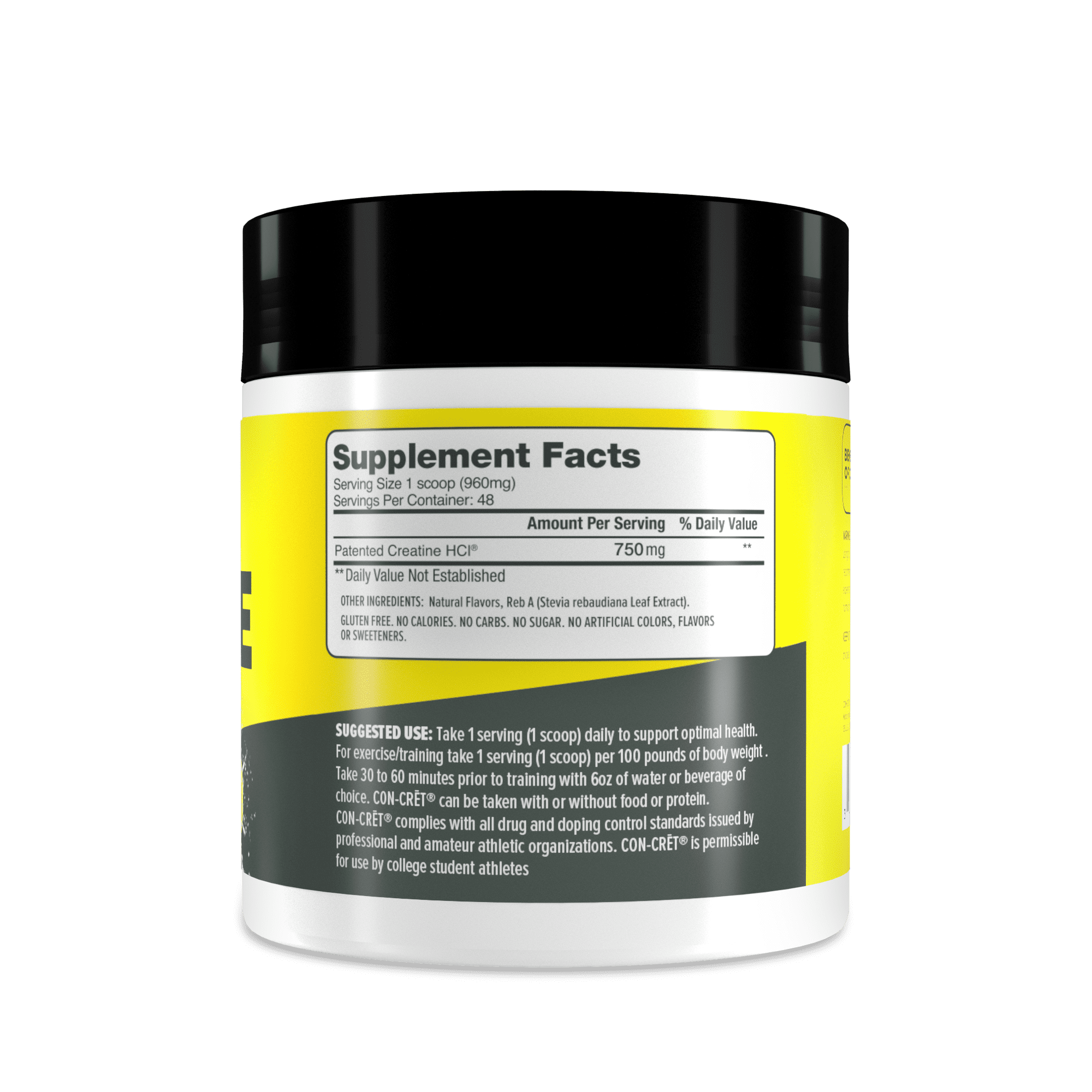 CON-CRET Creatine HCl Lemon Lime Powder, 48 Servings