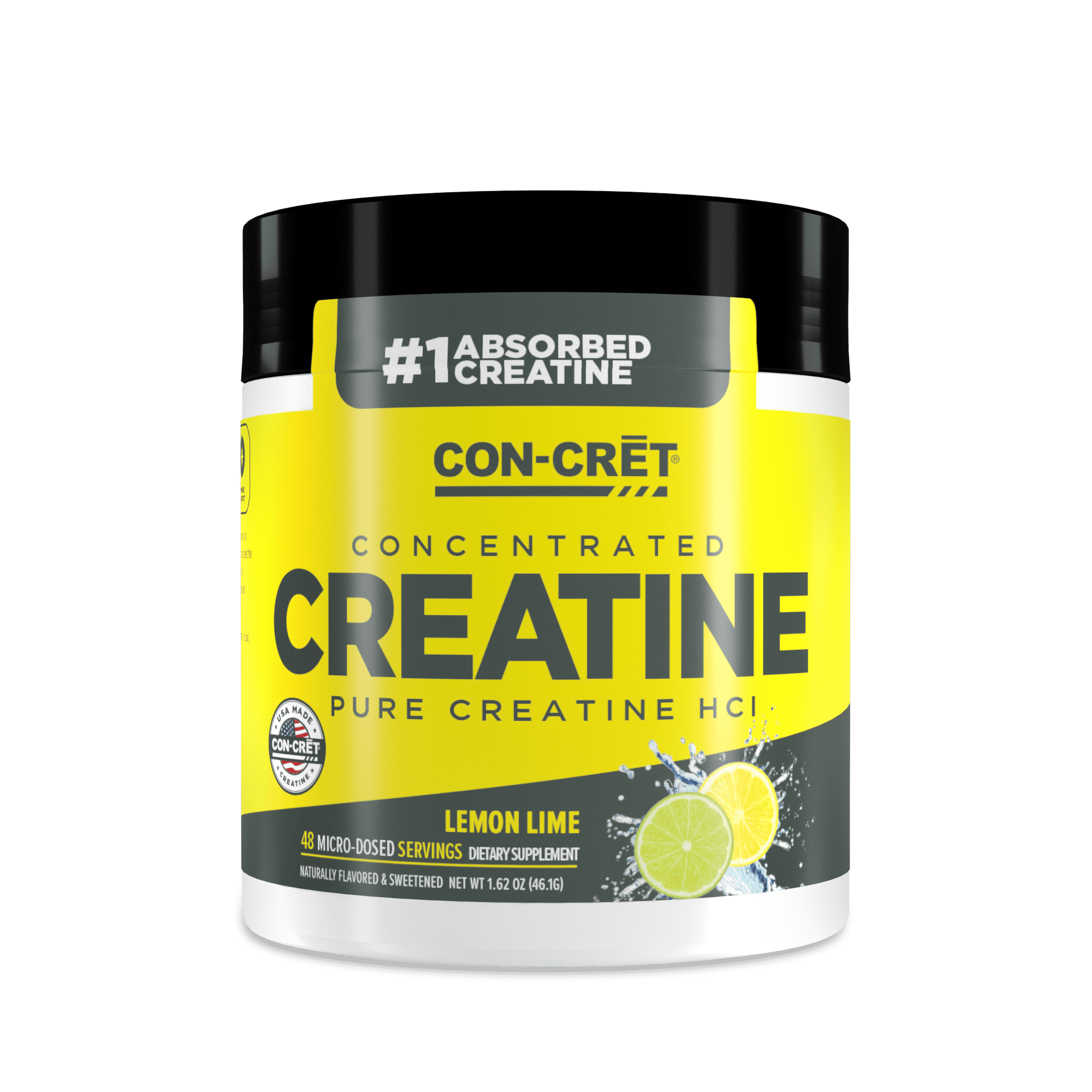CON-CRET Creatine HCl Lemon Lime Powder, 48 Servings
