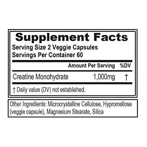 EVLution Nutrition Creatine 1000mg Veggie Capsules