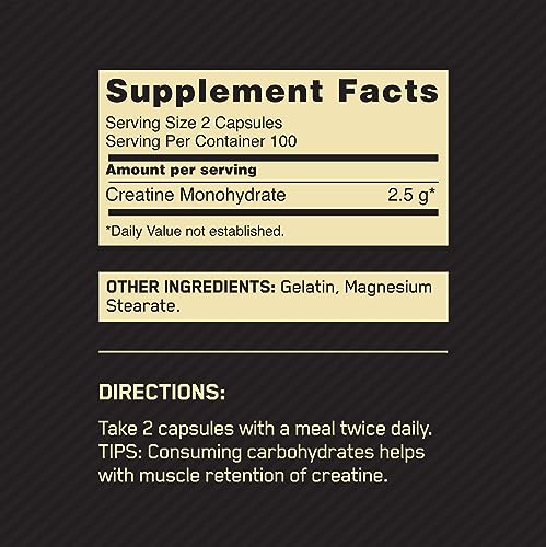 Optimum Nutrition Creatine 2500MG 200 Capsules