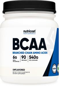 Nutricost Unflavored BCAA Powder 2:1:1, 90 Servings
