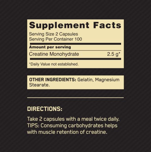 Optimum Nutrition Creatine 2500MG 200 Capsules