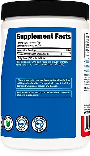 Nutricost Fruit Punch Creatine Monohydrate Powder 500g