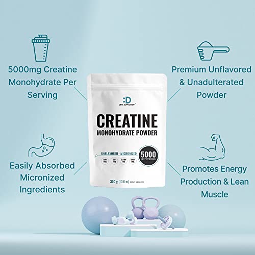 Pure Creatine Monohydrate Powder 500g Unflavored