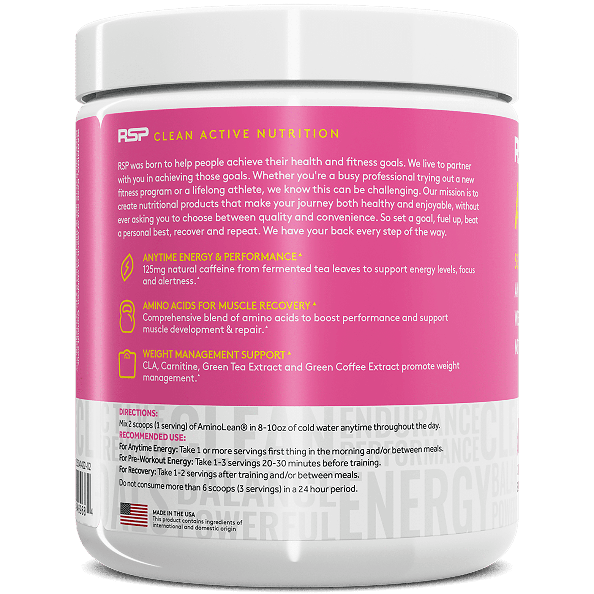AminoLean Pre Workout Powder for Lean Muscle