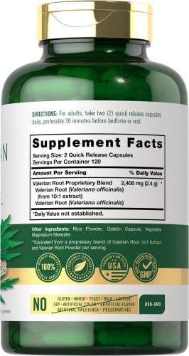 Valerian Root Capsules 2400mg - 240 Count