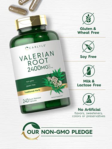 Valerian Root Capsules 2400mg - 240 Count