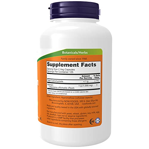 Now Foods Valerian Root 500mg 250 Veg Capsules