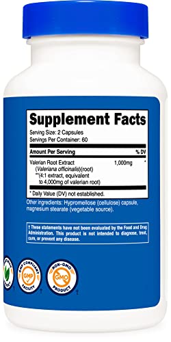 Valerian Root Capsules - 120 Gluten-Free Capsules