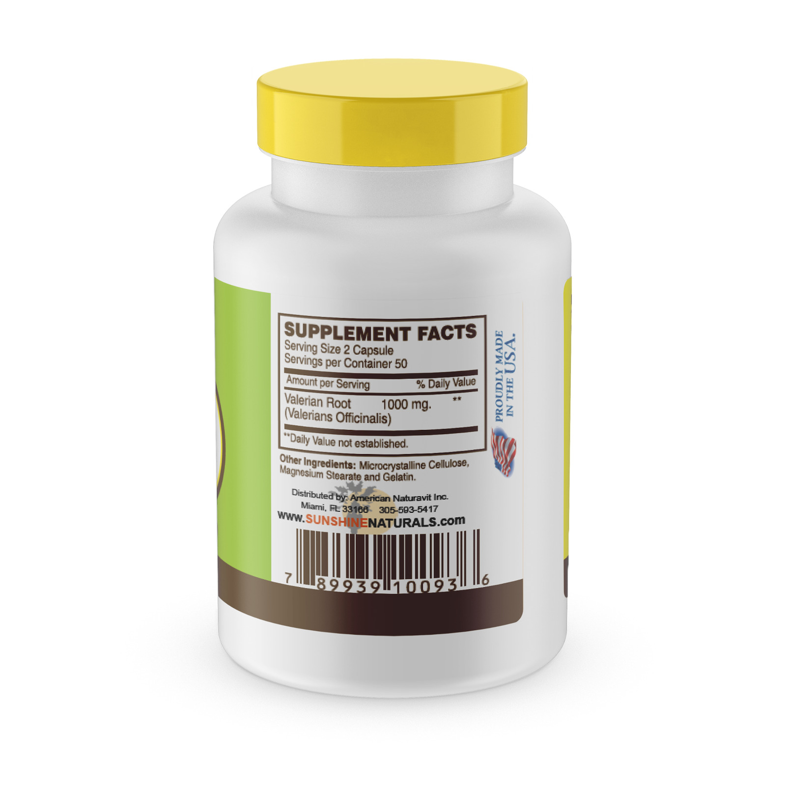 Sunshine Naturals Valerian Root 100 Capsules