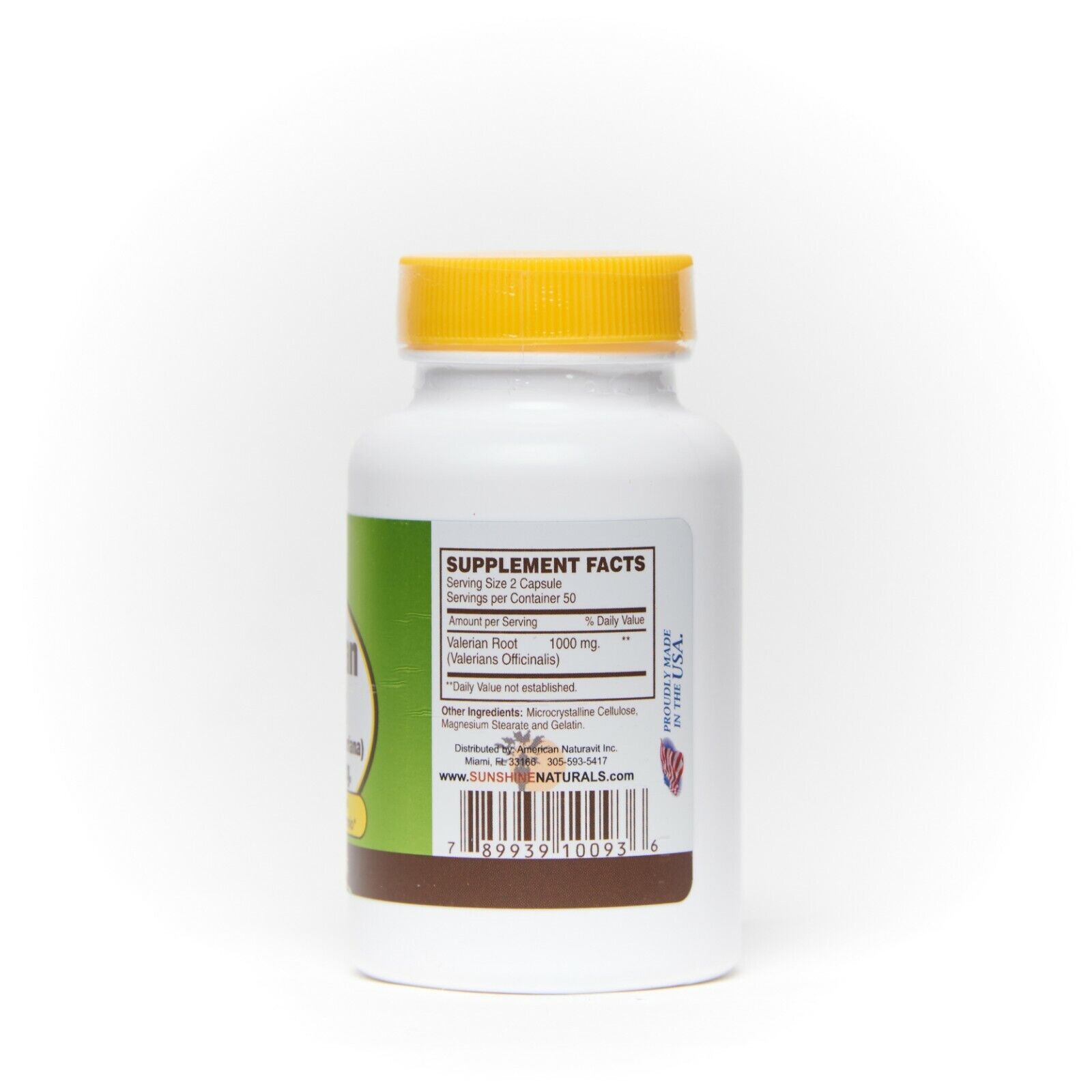 Sunshine Naturals Valerian Root 100 Capsules