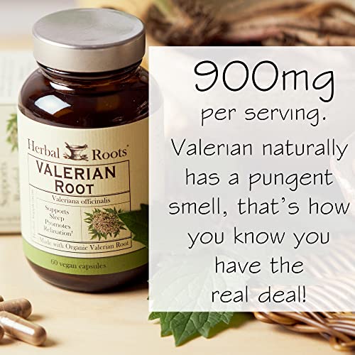 Organic Valerian Root Capsules - 900 mg - 60 Count