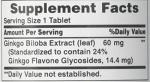 Ginkgo Biloba 60 mg Tablets, 120 Count
