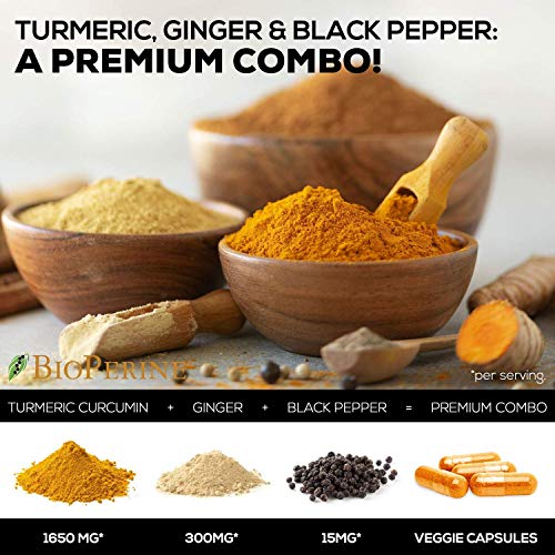 Turmeric Curcumin with Ginger & BioPerine 1950mg Capsules