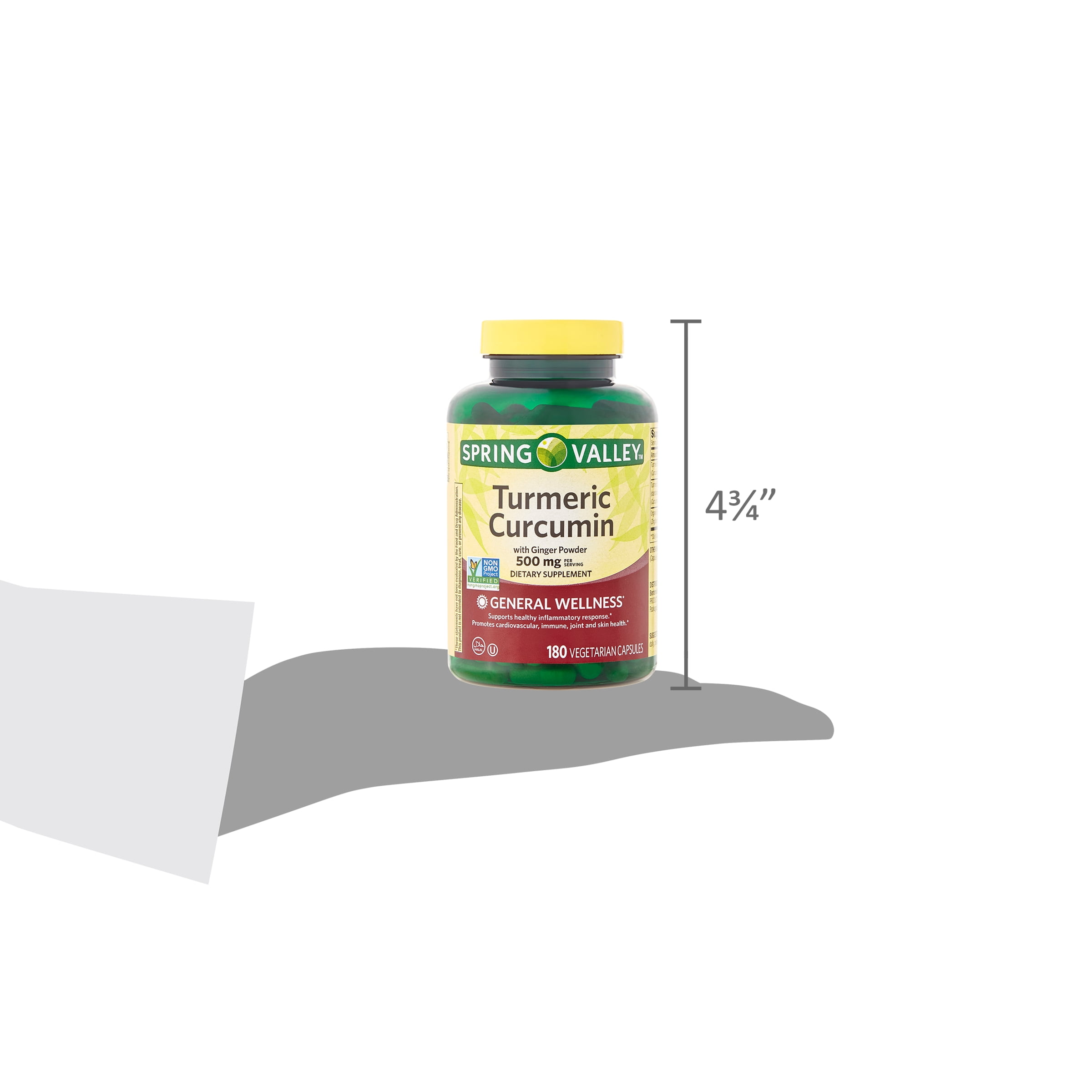 Turmeric Curcumin with Ginger Powder 500mg, 180 Count