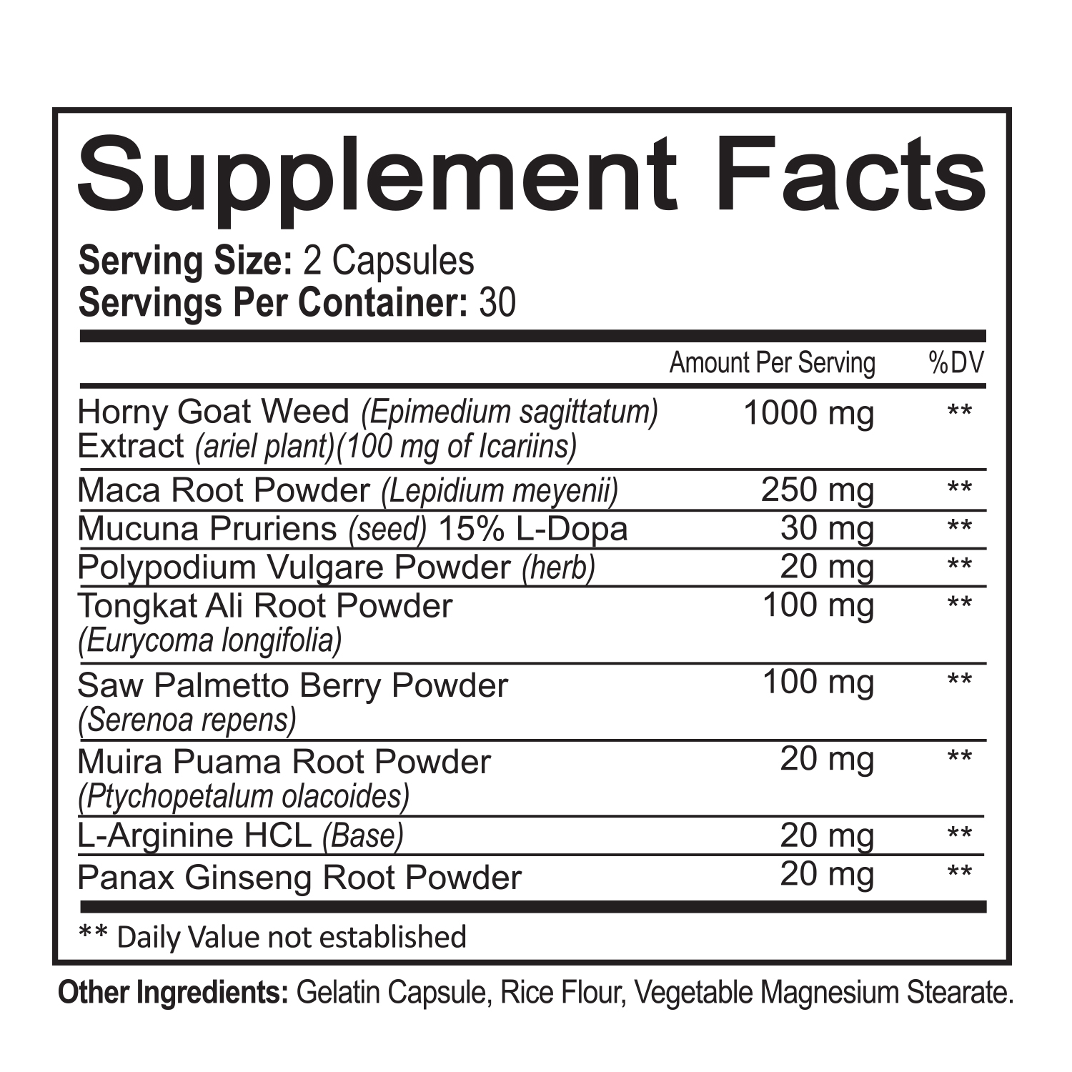 Horny Goat Weed with Maca & Ginseng Capsules