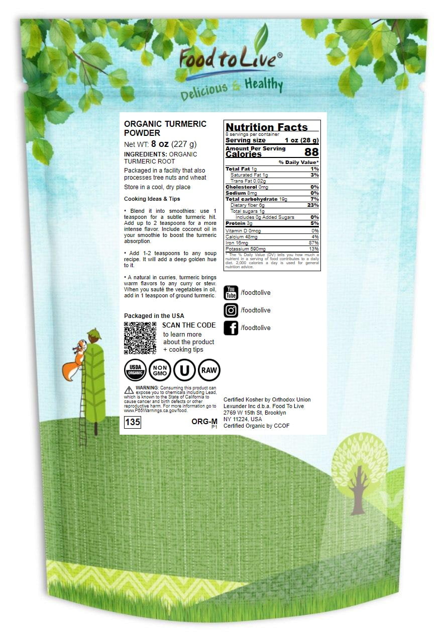 Organic Turmeric Powder – Non-GMO and Kosher